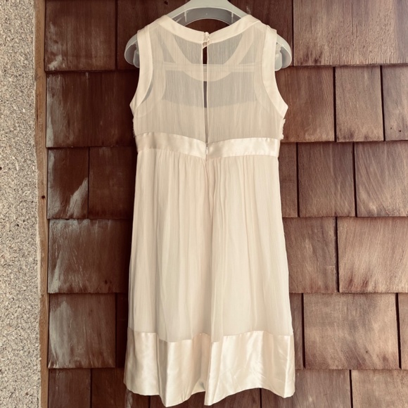BCBG π― Silk Lace Chiffon Satin Cocktail Dress Sz 4 Cream - Picture 8 of 15